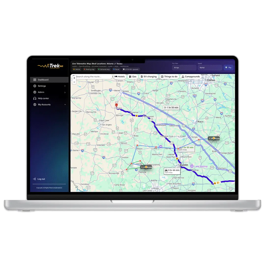 Trek360 screen